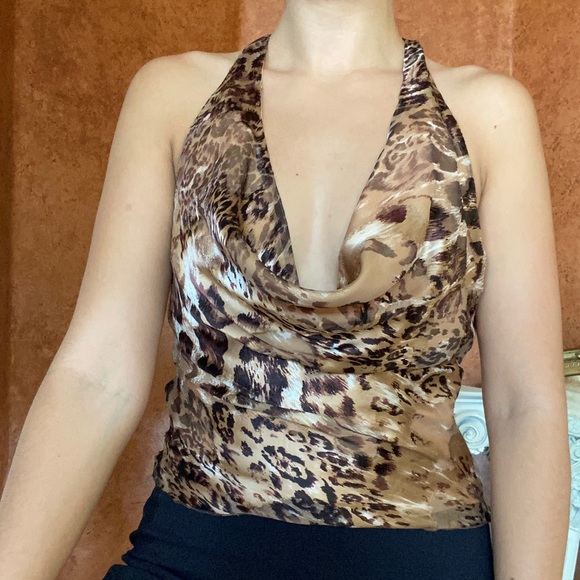 Leopard Print Cache Halter Top🐆 - Picture 1 of 6